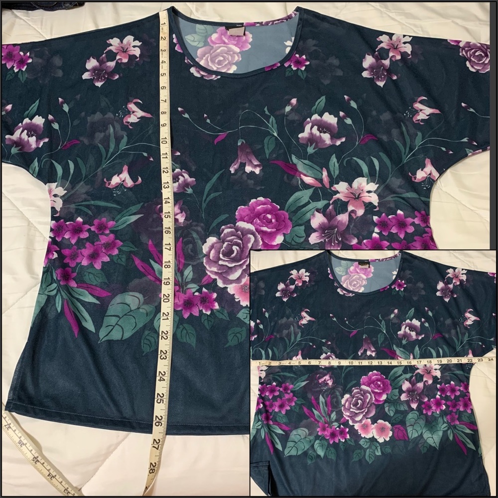 Women’s Sheer Flower Blouse - Picture 7 of 8
